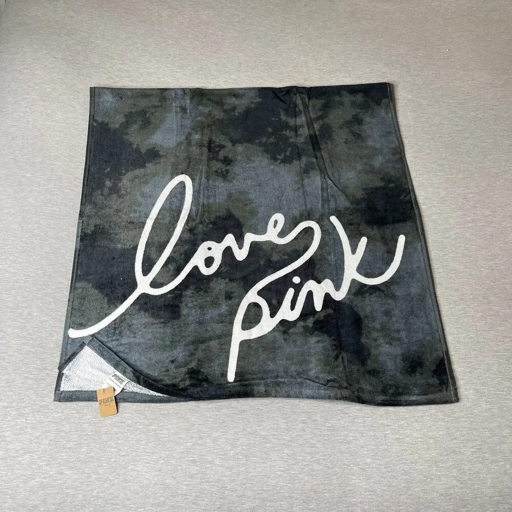 Victoria’s Secret PINK Y2K Vintage Tie-Dye Script Logo Beach Towel